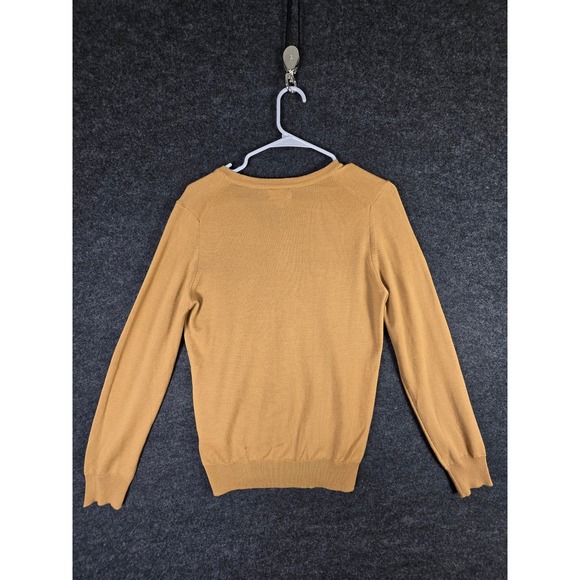 J Lindeberg Men's Merino Wool V Neck Sweater Yellow Size S Amaya Knitted SAMPLE - Picture 3 of 7